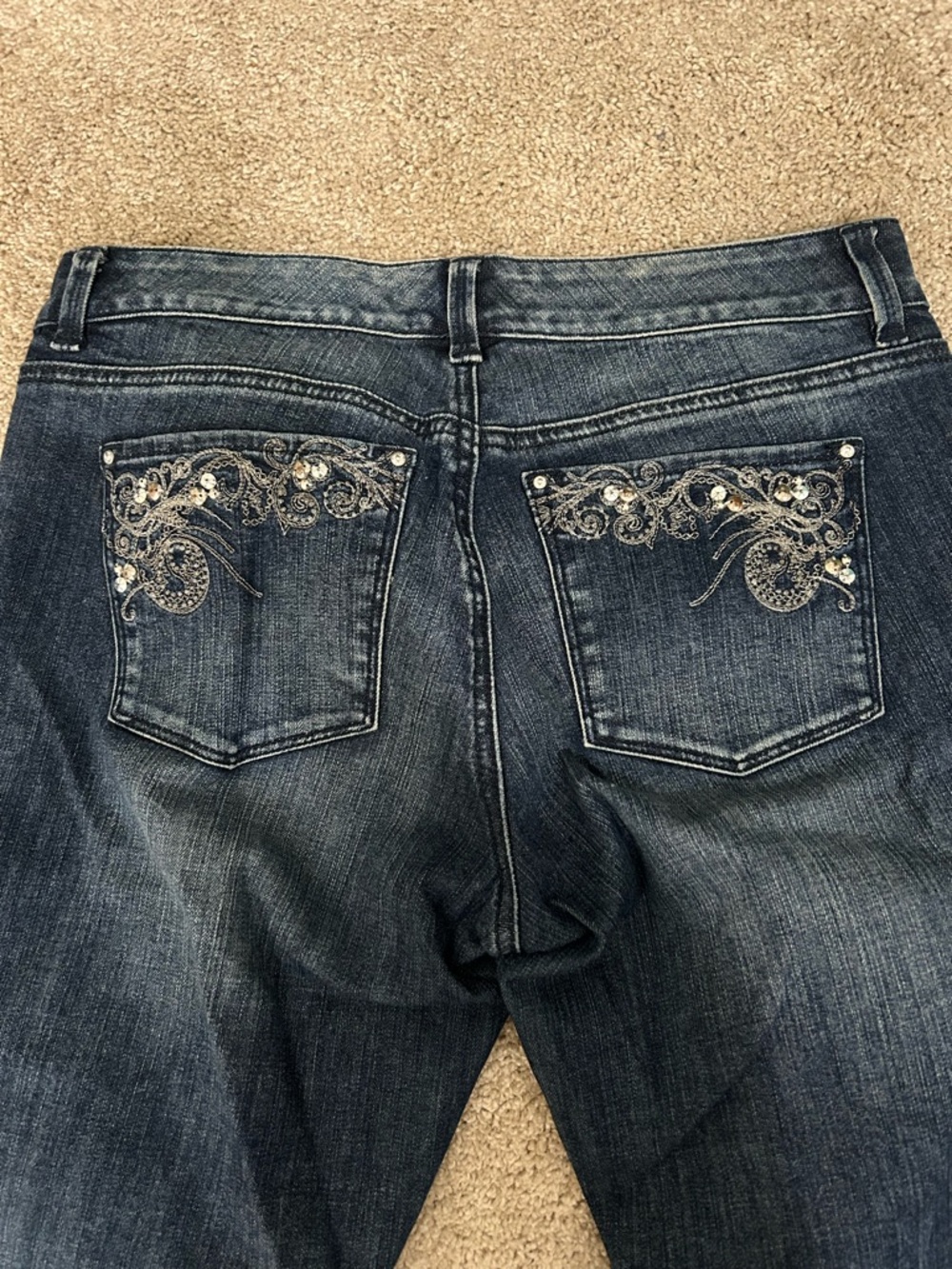 White House Black Market Y2K Blanc Blue Denim Boot Leg Jeans